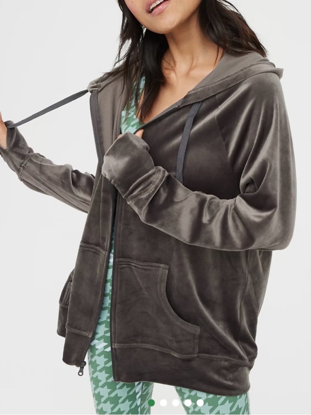 Aerie oversized velour hoodie, large